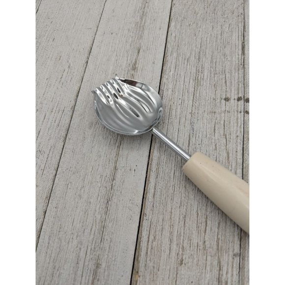 Ekco Multipurpose Food Garnishing Tool 7 3/4" Almond Handle Melon Chocolate - Picture 2 of 7